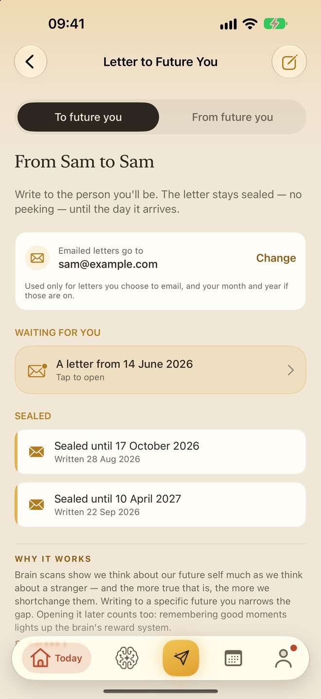 Letter to Future You — sealed letters and their opening dates